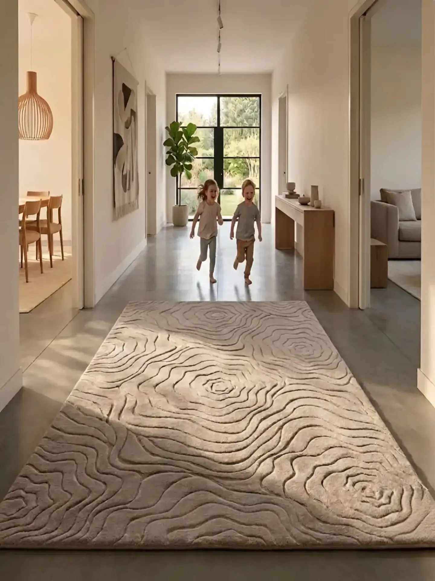 Alfombra Decorativa Jacquard con Textura Orgánica 160x200 1