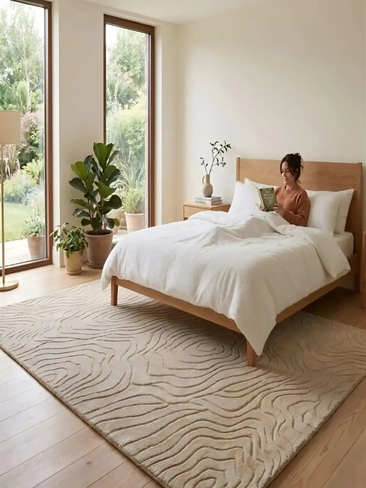 Alfombra Decorativa Jacquard con Textura Orgánica 160x200 6