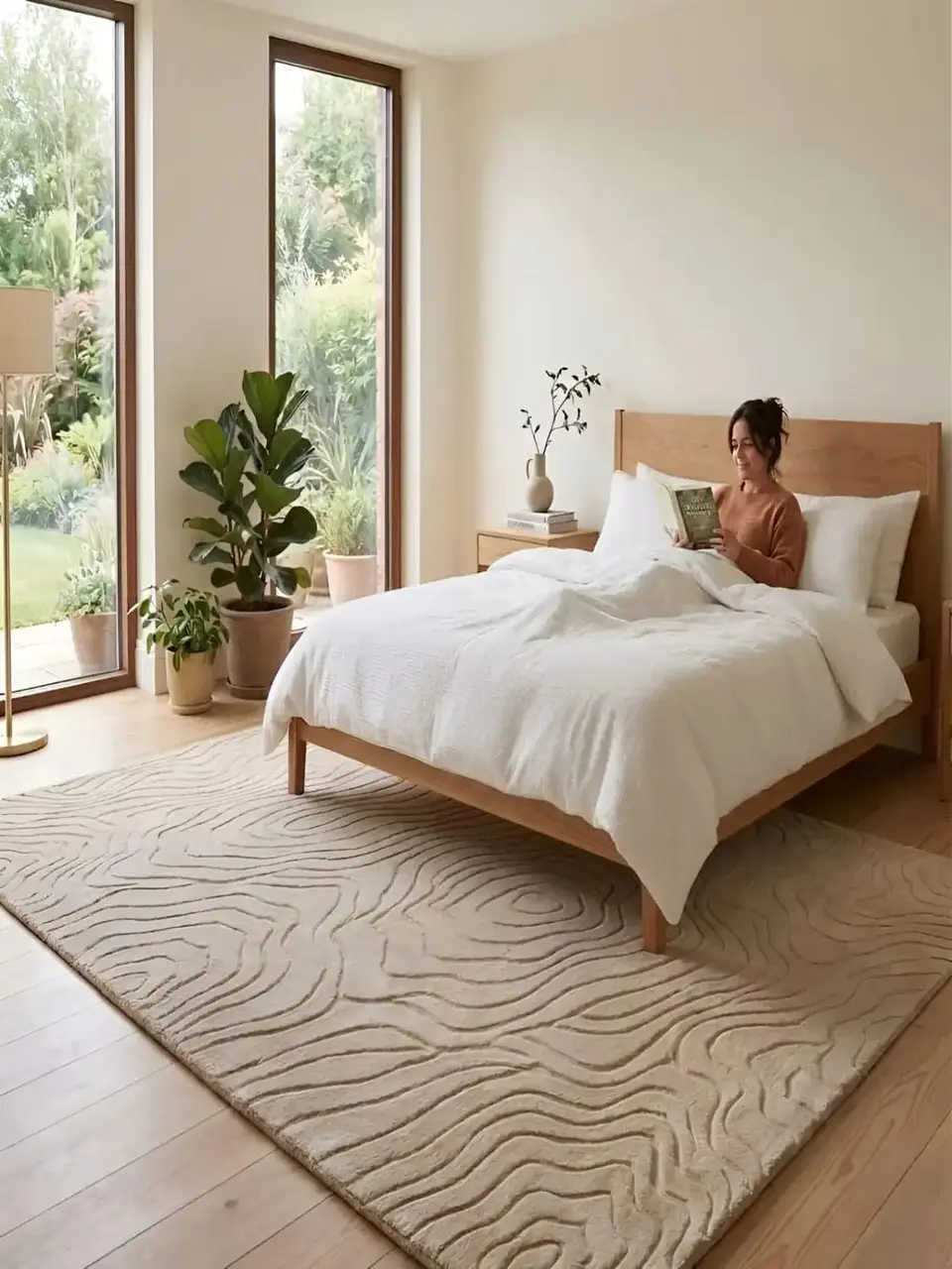Alfombra Decorativa Jacquard con Textura Orgánica 160x200 6