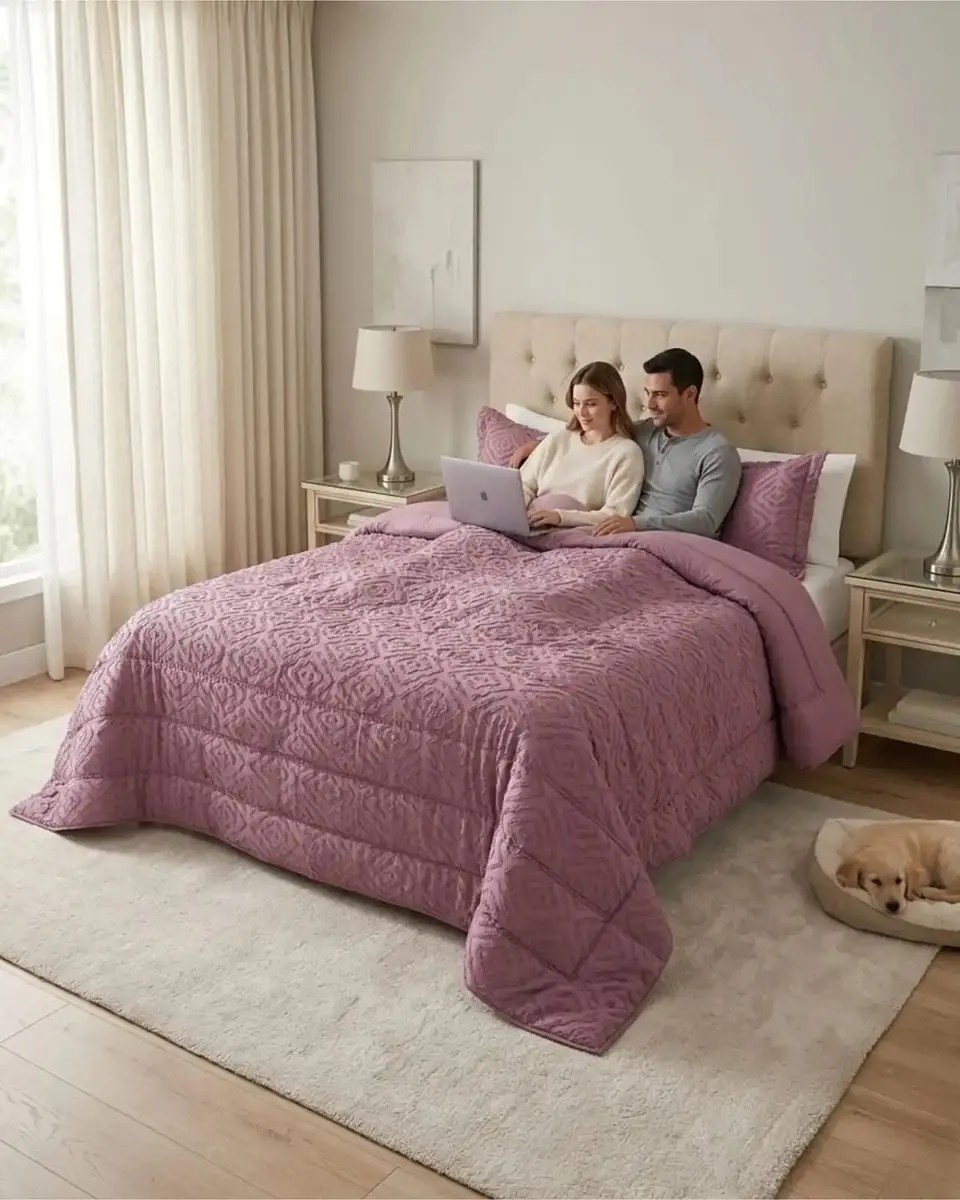 Plumón Ligero King Jacquard Sin Costuras 5