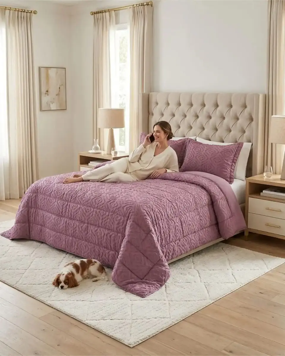 Plumón Ligero Super King Jacquard Sin Costuras 4