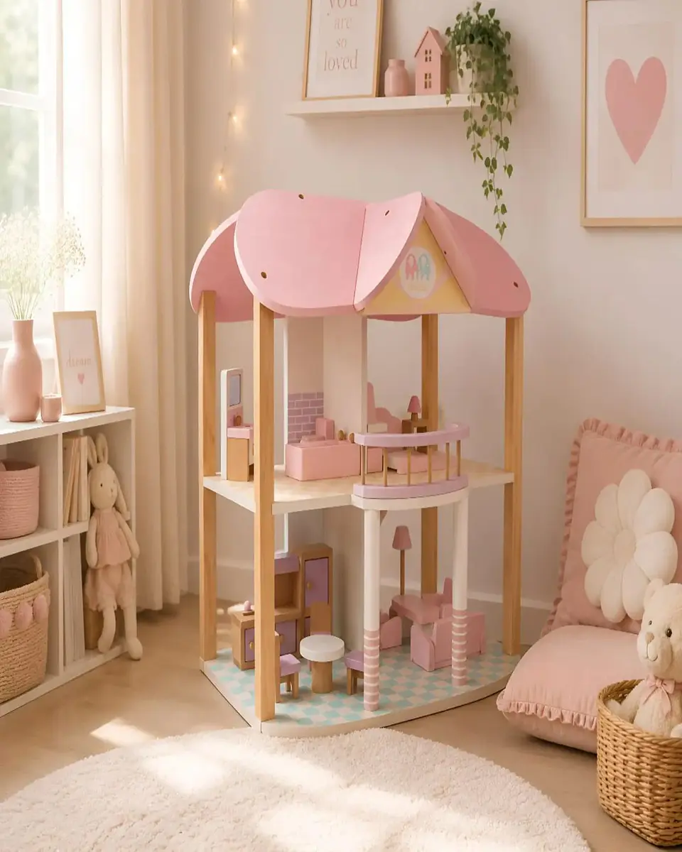 Casa de Muñecas de Madera con Muebles - Set de Juego Infantil 1