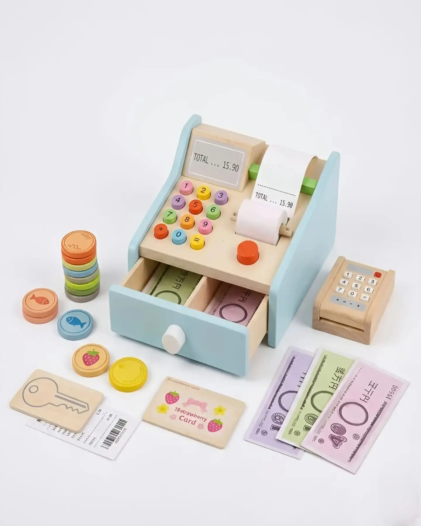 Caja Registradora de Madera Didáctica Juego De Rol 6