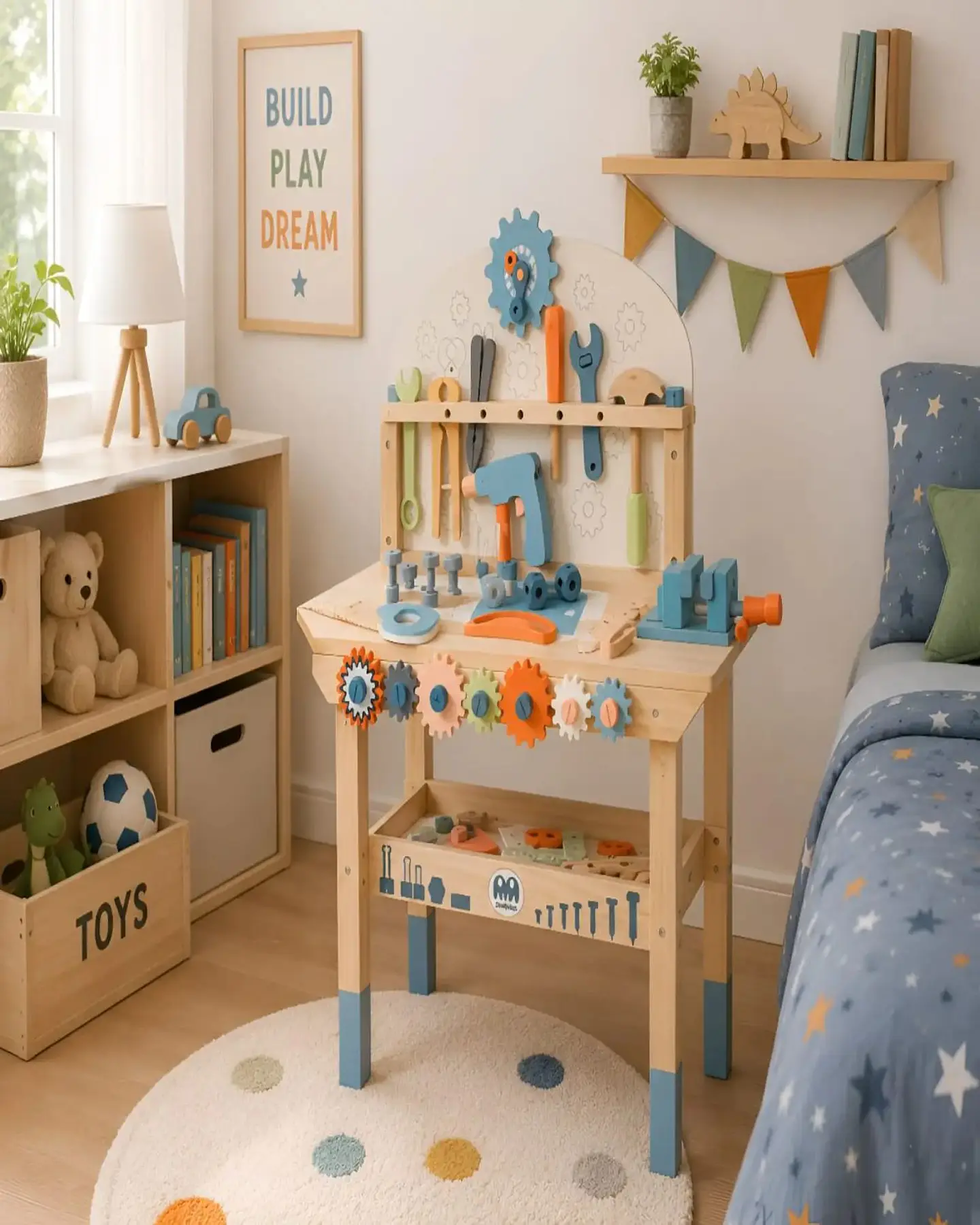 Banco de Herramientas de Madera para Niños - Taller de Construcción Educativo 1