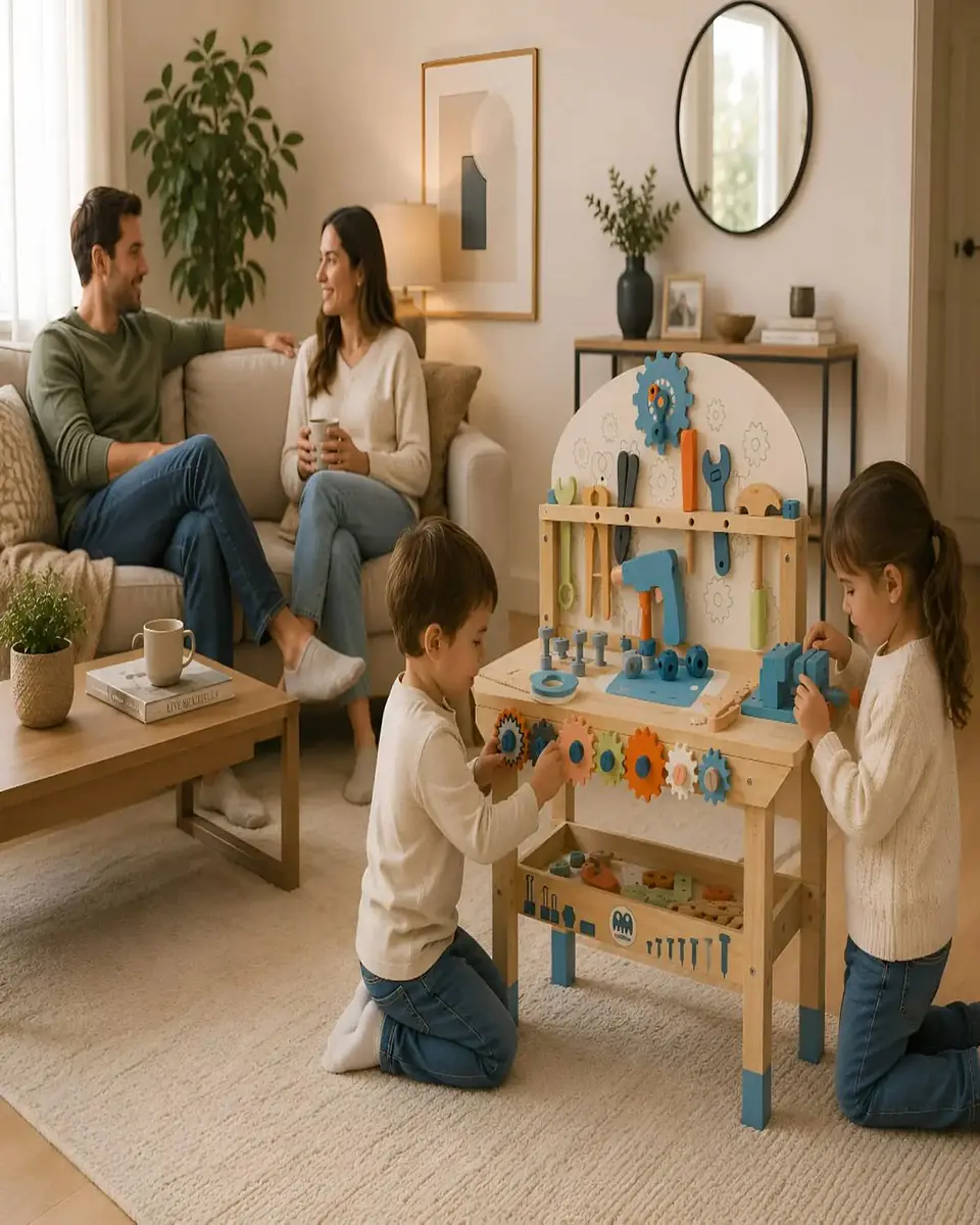 Banco de Herramientas de Madera para Niños - Taller de Construcción Educativo 3