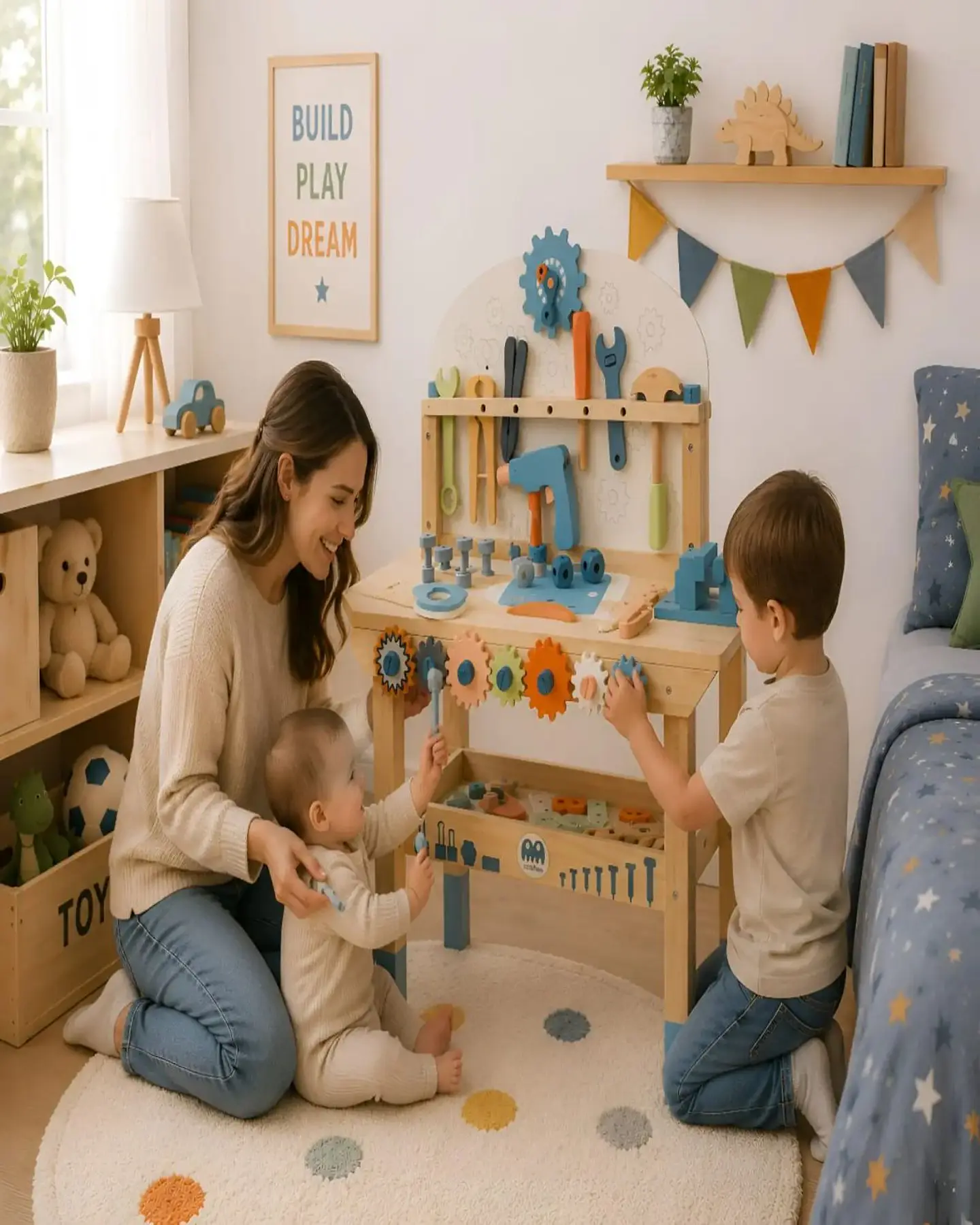 Banco de Herramientas de Madera para Niños - Taller de Construcción Educativo 4
