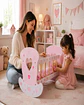 Cuna Mecedora de Madera para Muñecas - Diseño Corazones Rosa - Miniatura 1