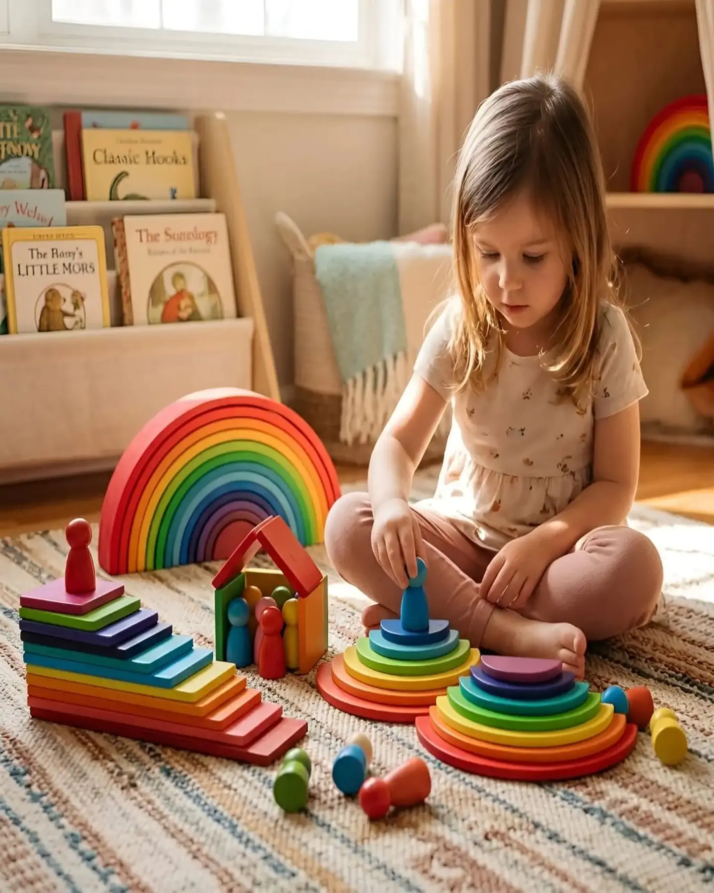 Juego Didáctico de Madera Arcoíris  Multicolor 2