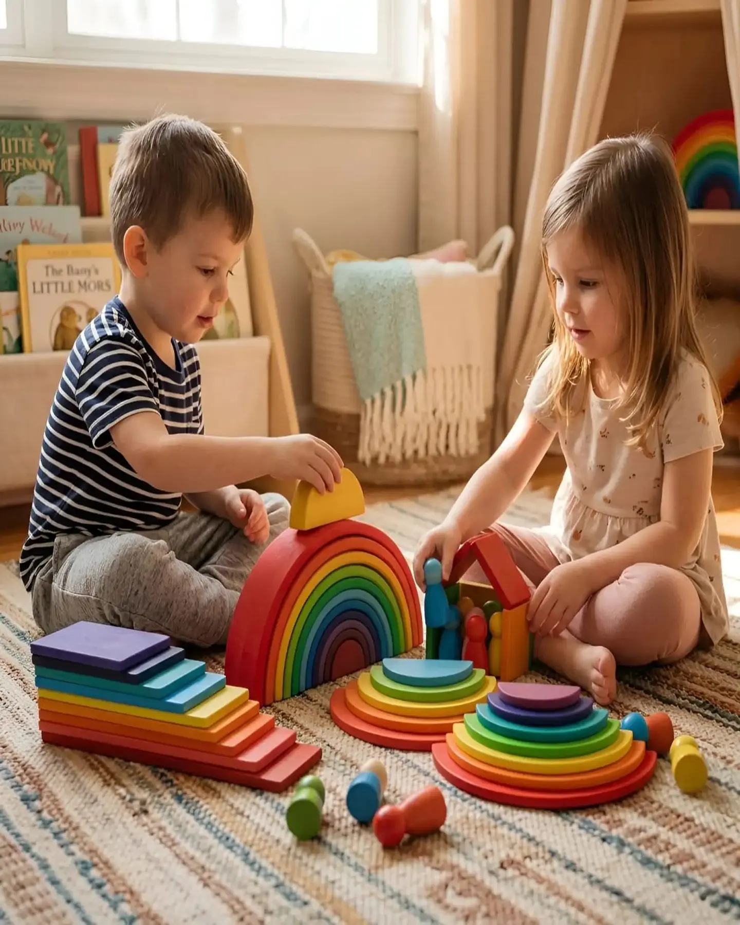 Juego Didáctico de Madera Arcoíris  Multicolor 4