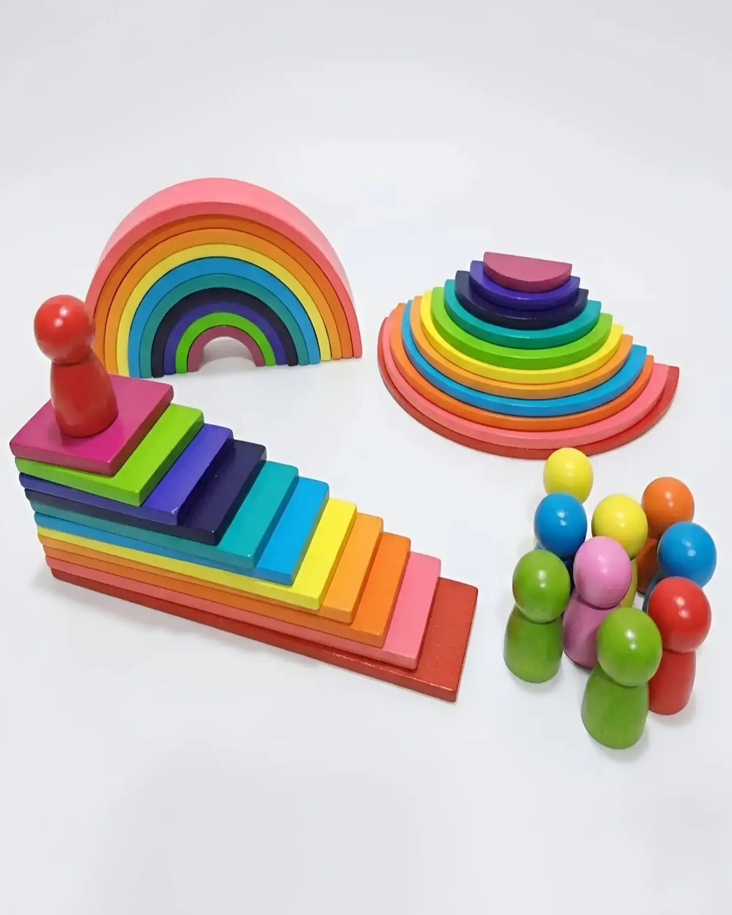 Juego Didáctico de Madera Arcoíris  Multicolor 6