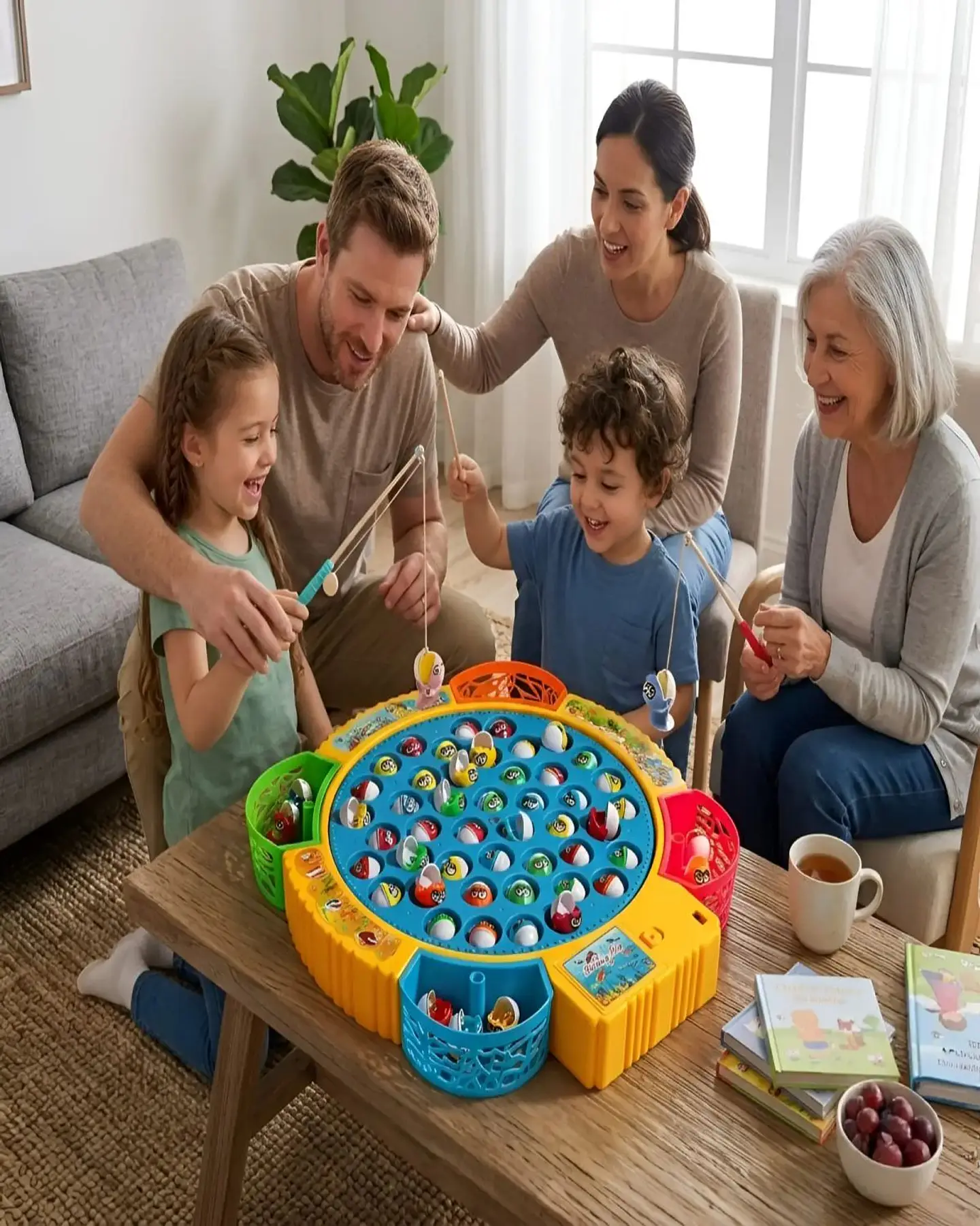 Juego de Pesca Musical Infantil Fishing Fun con Base Giratoria y Accesorios 3