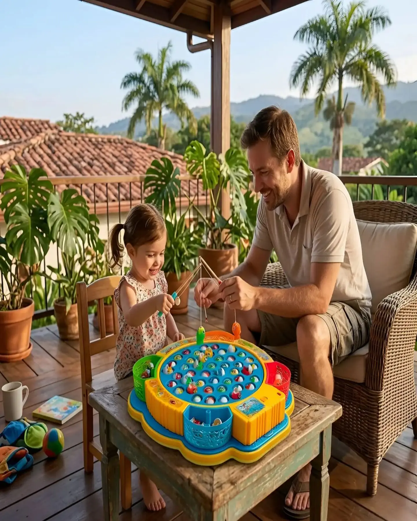 Juego de Pesca Musical Infantil Fishing Fun con Base Giratoria y Accesorios 4