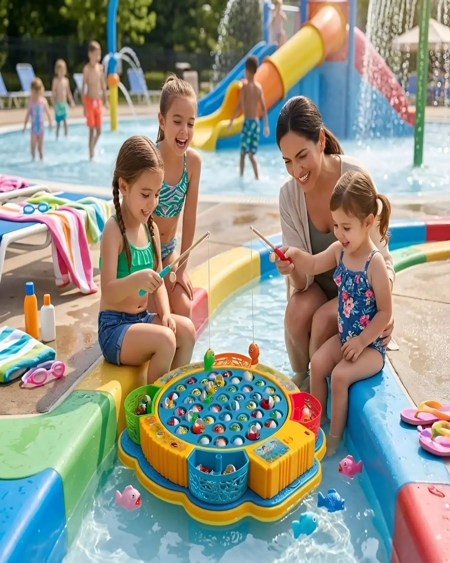 Juego de Pesca Musical Infantil Fishing Fun con Base Giratoria y Accesorios 5