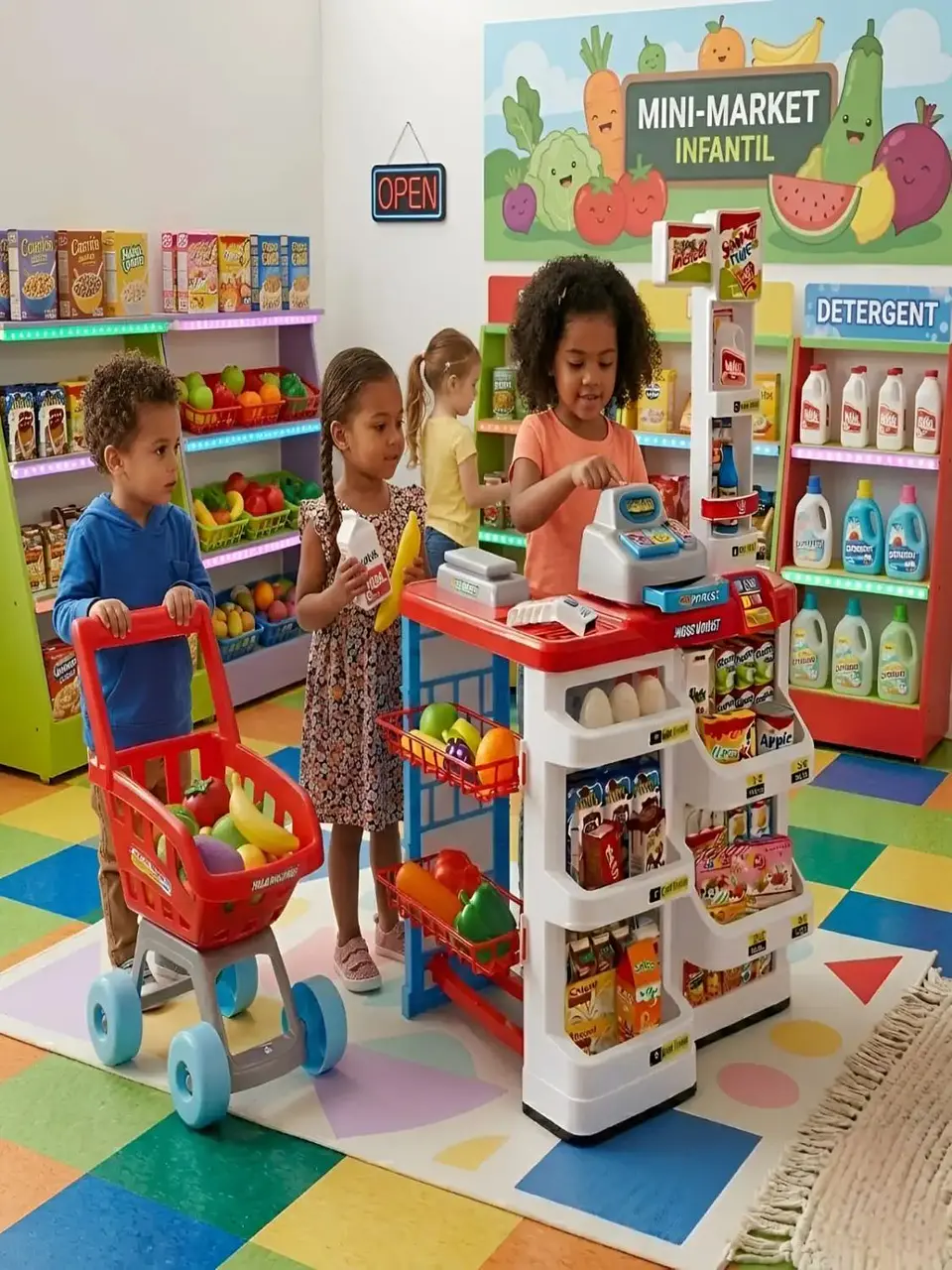 Set Supermercado de Juguete con Carrito y Accesorios 1