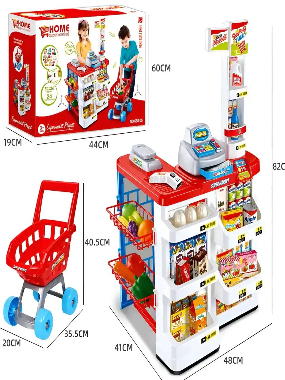 Set Supermercado de Juguete con Carrito y Accesorios 3