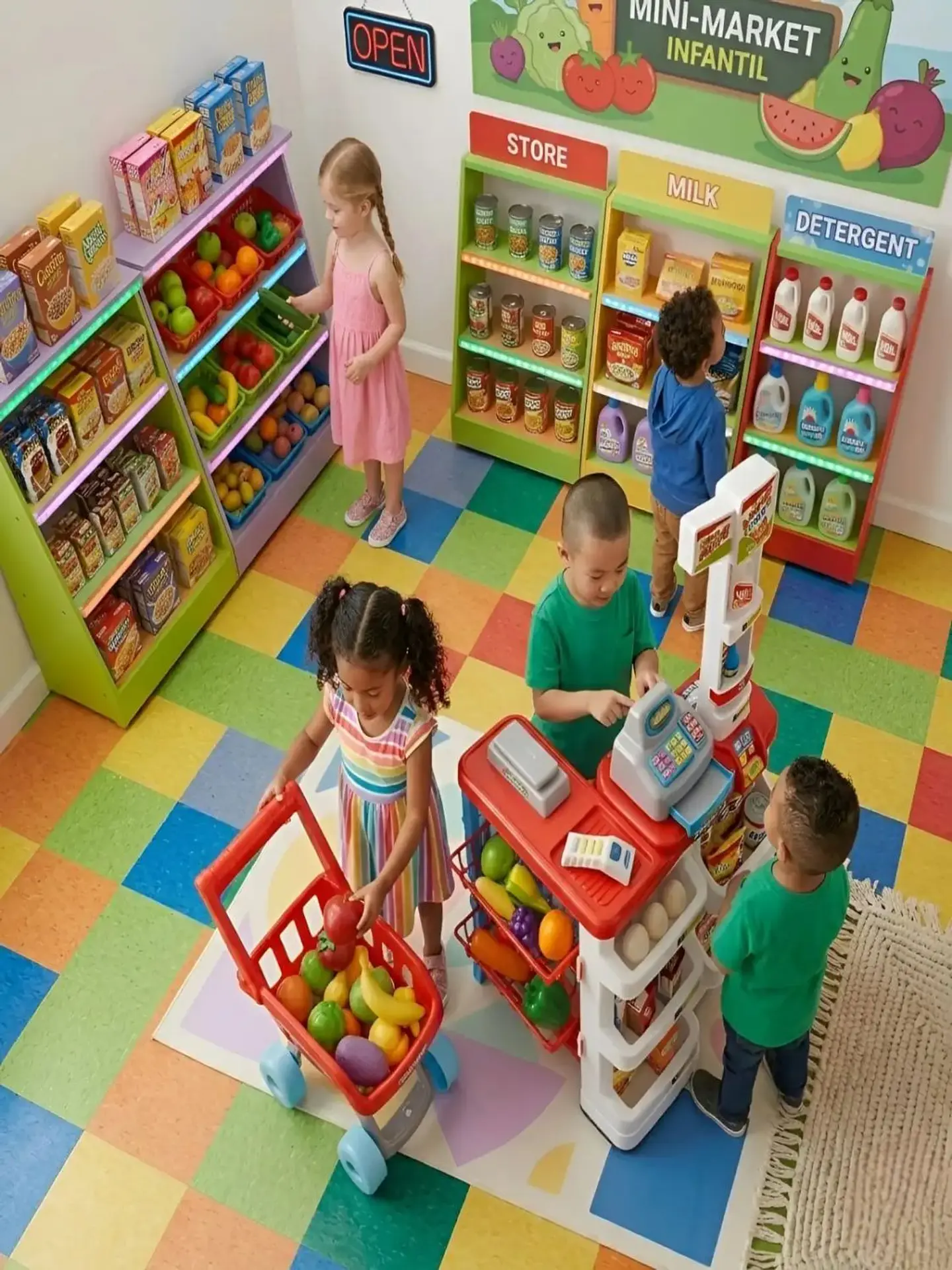 Set Supermercado de Juguete con Carrito y Accesorios 6