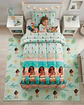 Cubrecama Plumon Infantil Diseño Tropical Turquesa Plaza y Media - Miniatura 2
