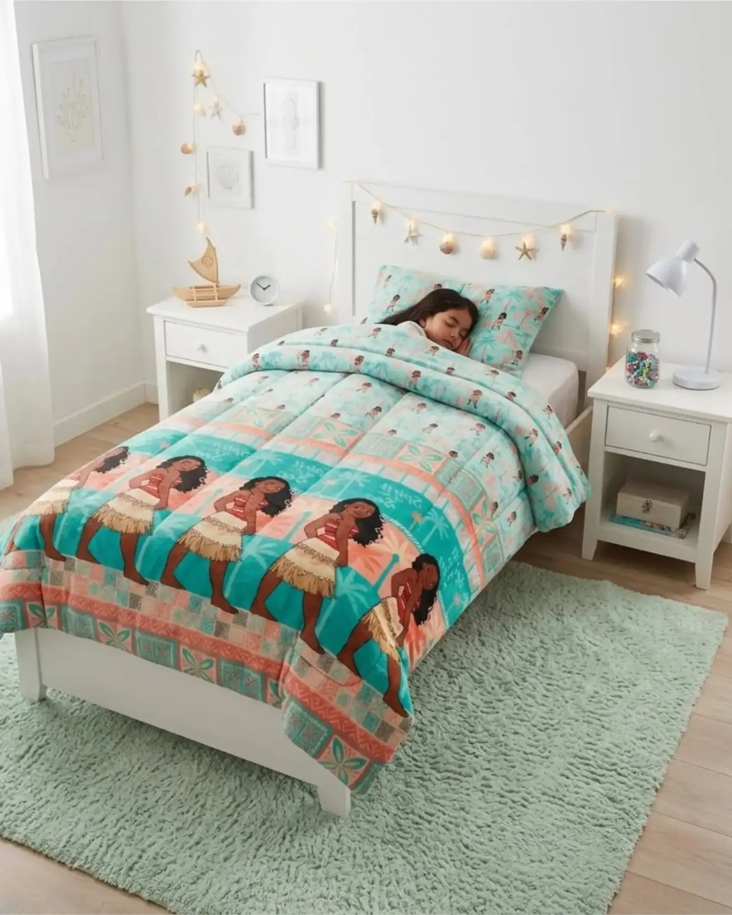 Cubrecama Plumon Infantil Diseño Tropical Turquesa Plaza y Media 3