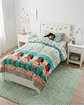 Cubrecama Plumon Infantil Diseño Tropical Turquesa Plaza y Media - Miniatura 3