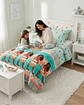 Cubrecama Plumon Infantil Diseño Tropical Turquesa Plaza y Media - Miniatura 4