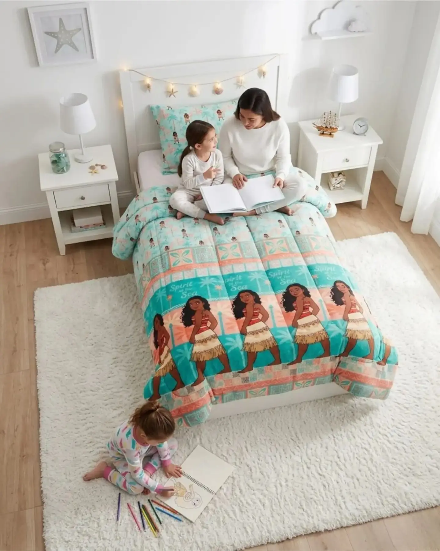Cubrecama Plumon Infantil Diseño Tropical Turquesa Plaza y Media 5