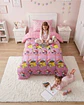 Cubrecama Infantil Rosado con Funda Diseño Flores y Gráficos - Miniatura 5