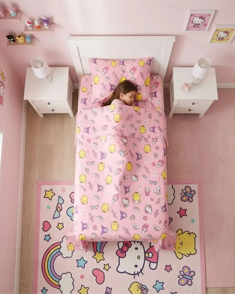 Sábanas de Cama Infantil con Funda Diseño Estampado Pastel 3