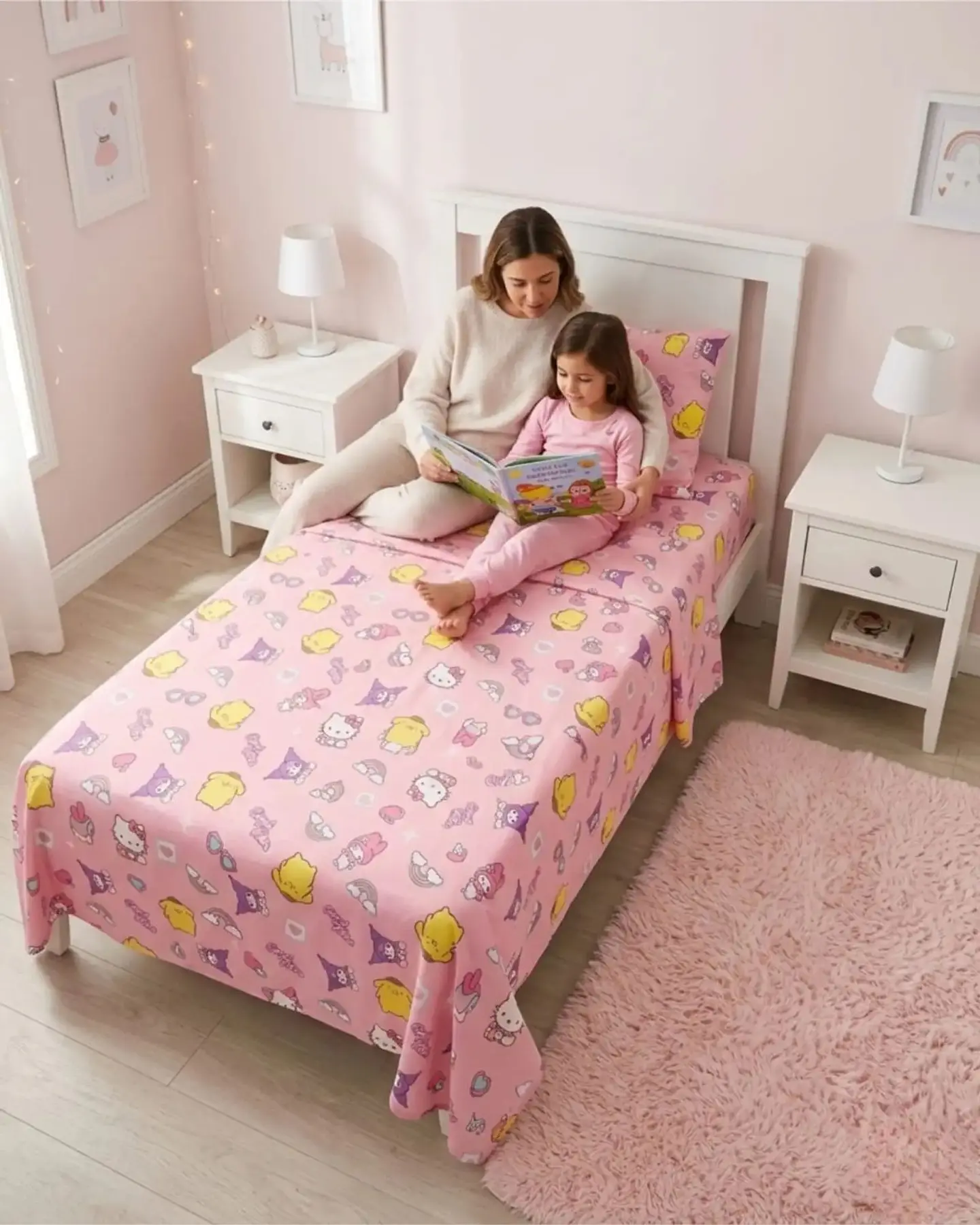 Sábanas de Cama Infantil con Funda Diseño Estampado Pastel 4