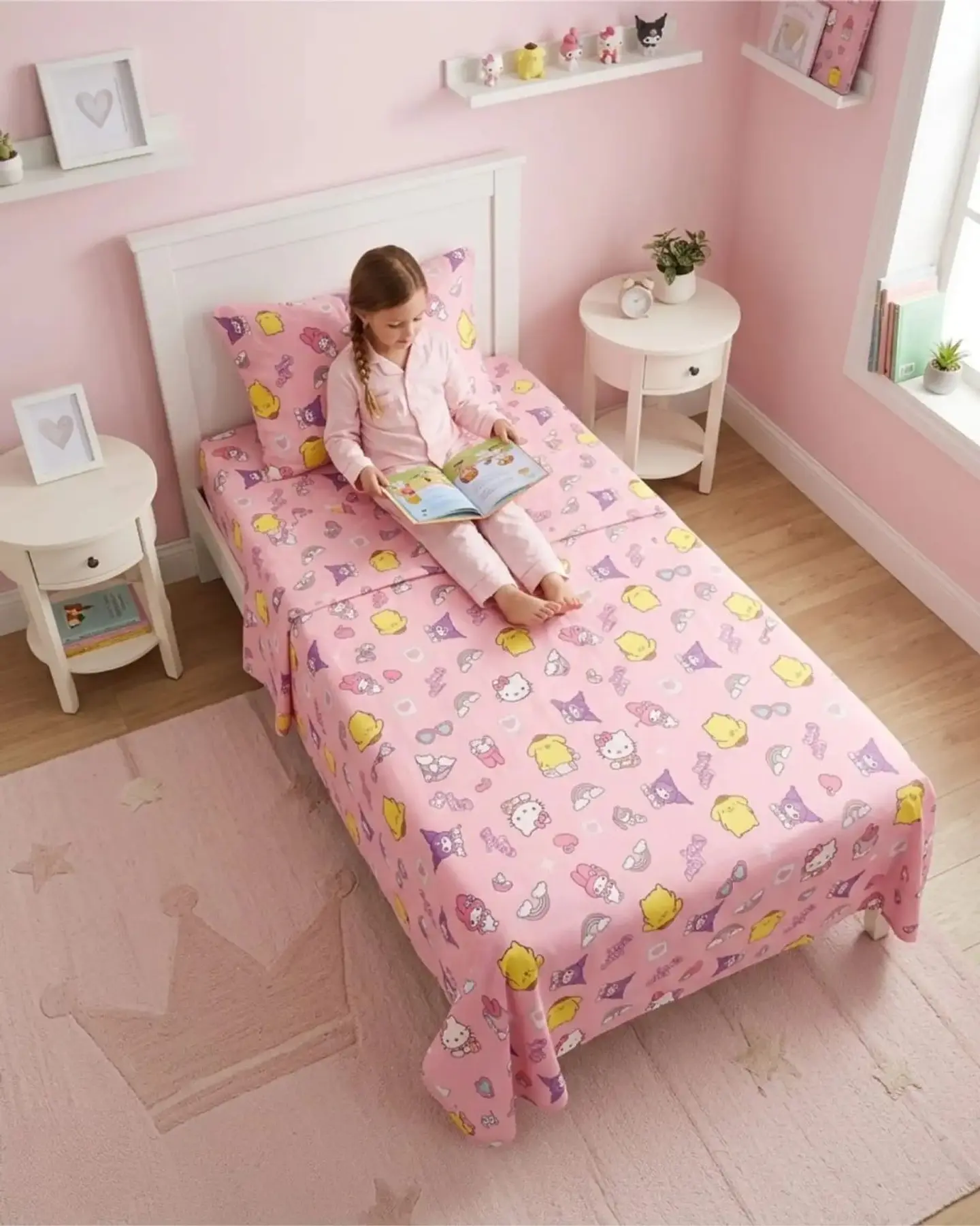 Sábanas de Cama Infantil con Funda Diseño Estampado Pastel 6