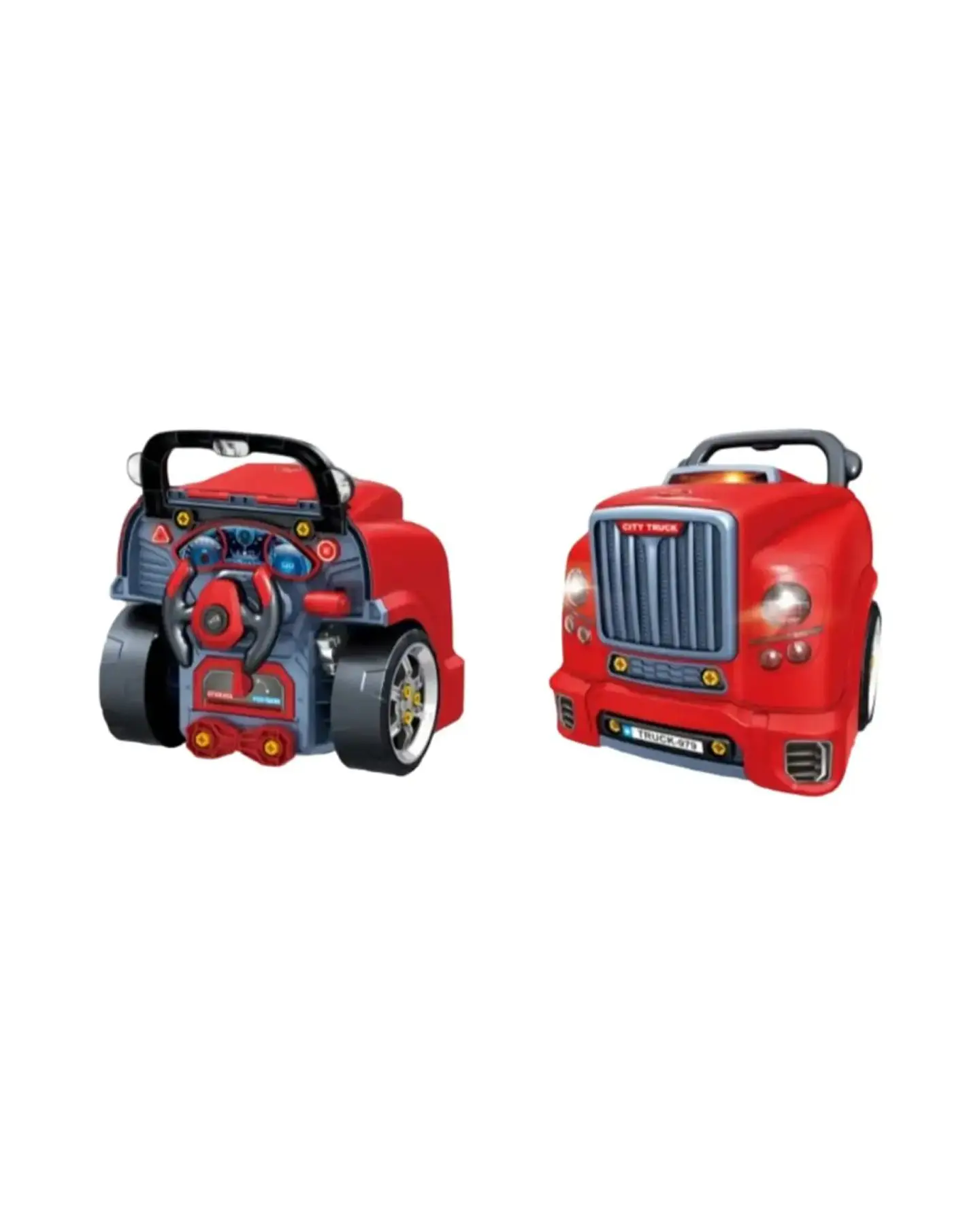 Camión Taller Mecánico de Juguete Armable con Volante Rojo 6