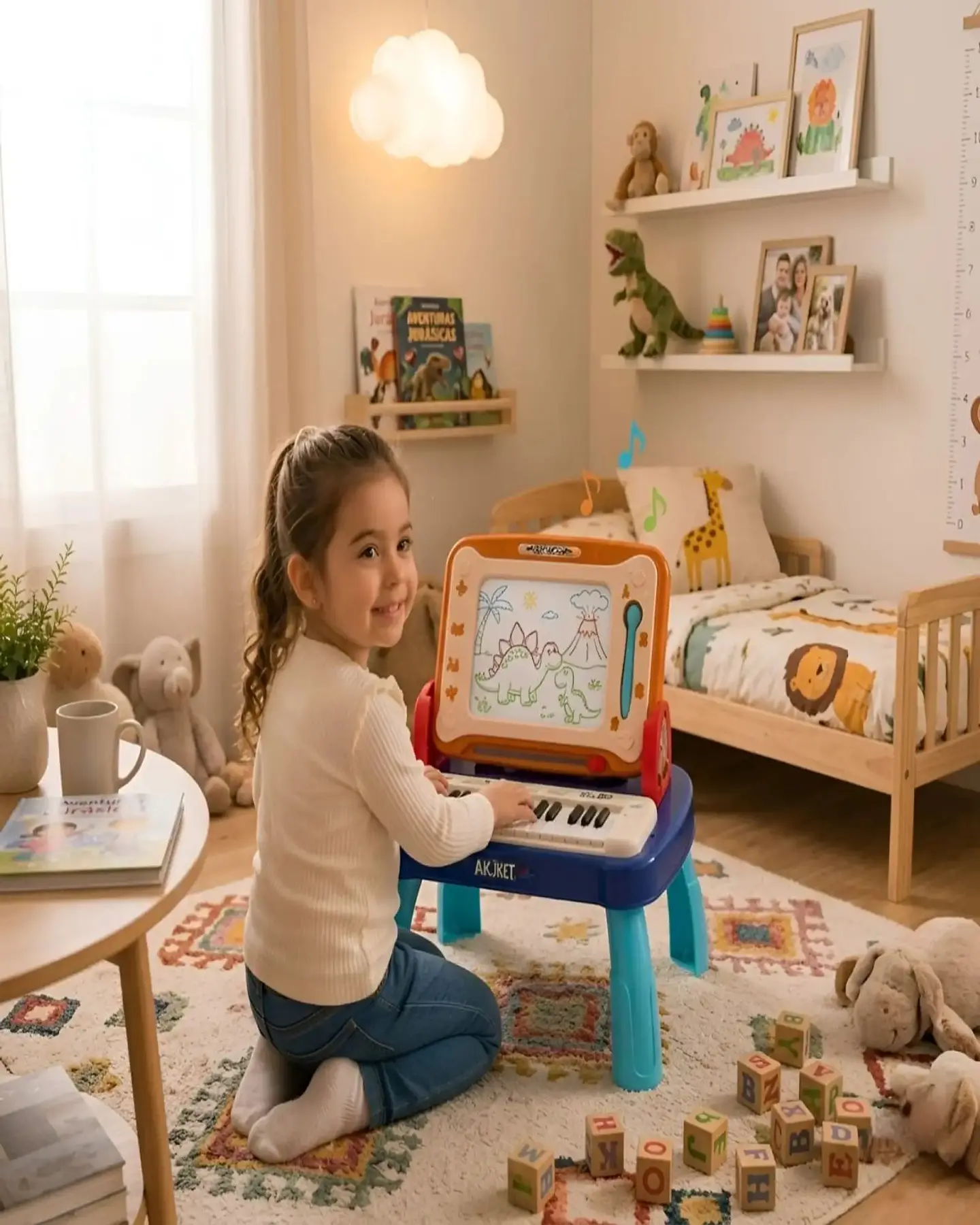 Estación de Arte y Música 2 en 1 Pizarra Mágica y Piano Infantil 2