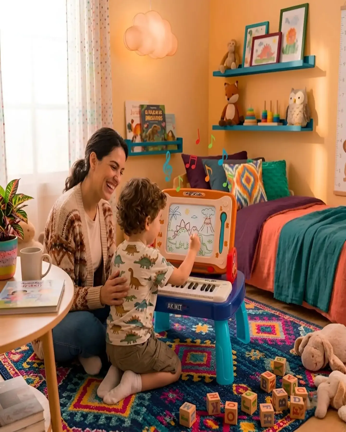 Estación de Arte y Música 2 en 1 Pizarra Mágica y Piano Infantil 3