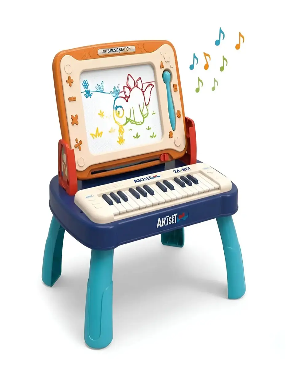 Estación de Arte y Música 2 en 1 Pizarra Mágica y Piano Infantil 6