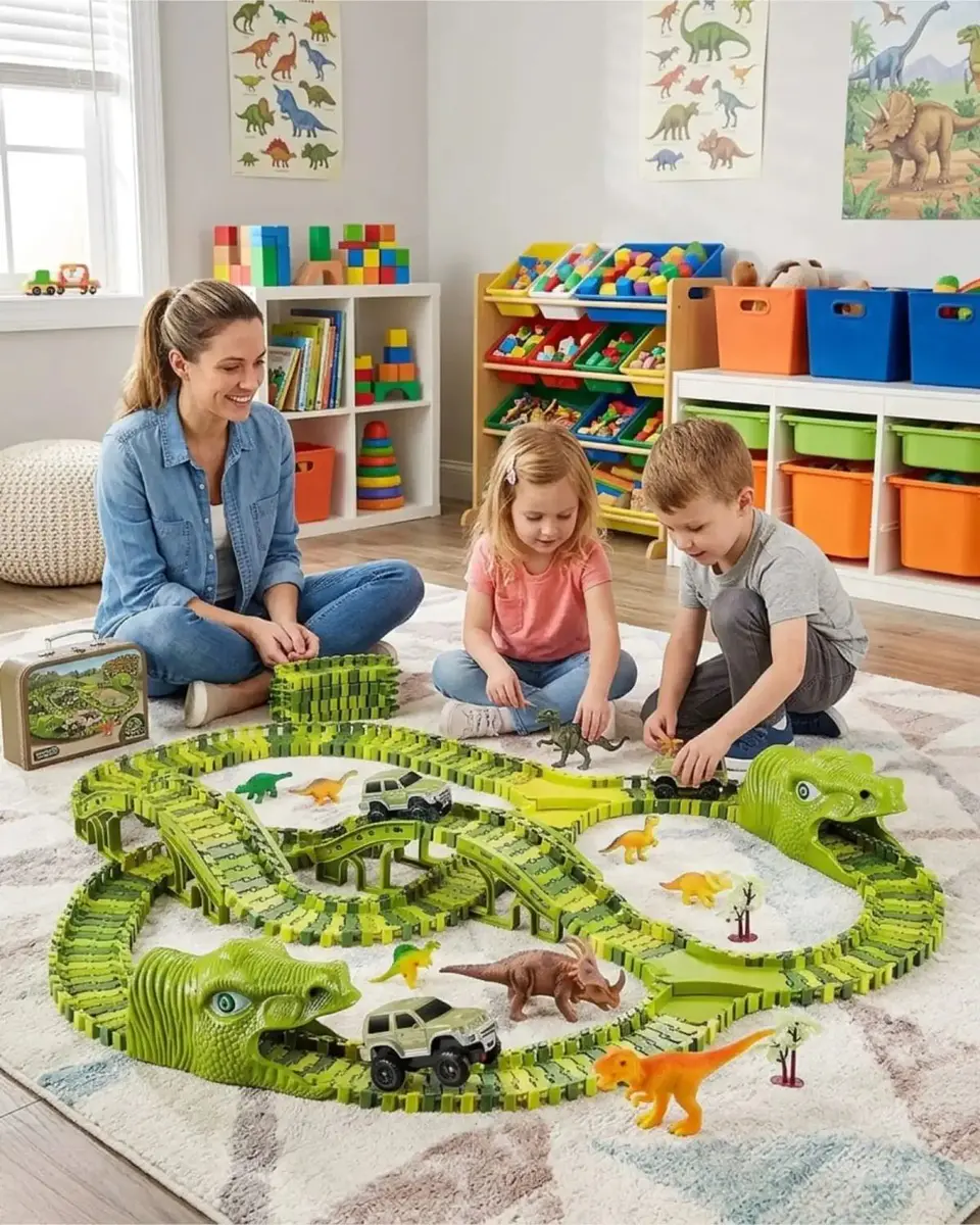 Pista de Carreras Mundo Dinosaurio Flexible 240 Pzs 1