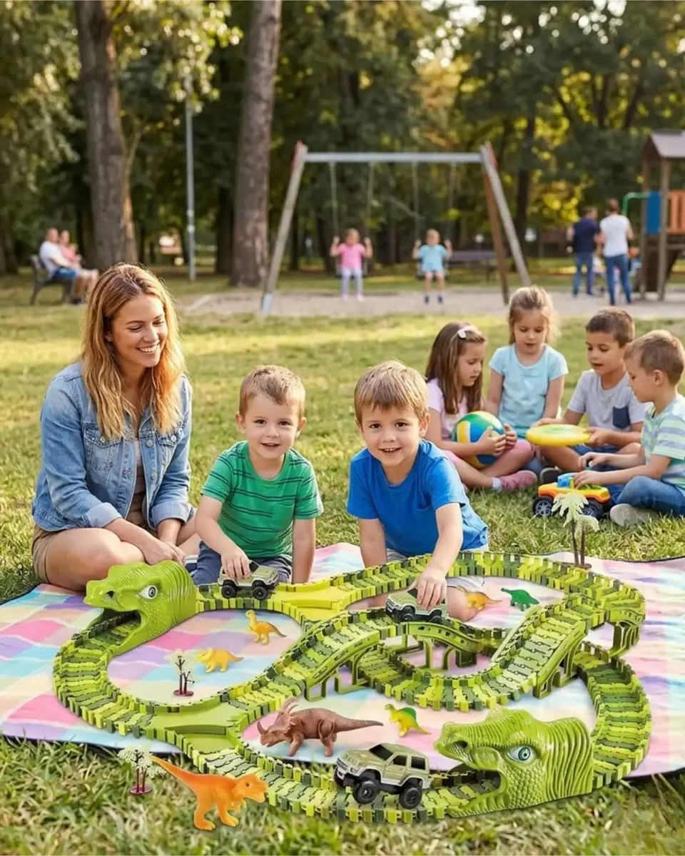 Pista de Carreras Mundo Dinosaurio Flexible 240 Pzs 2