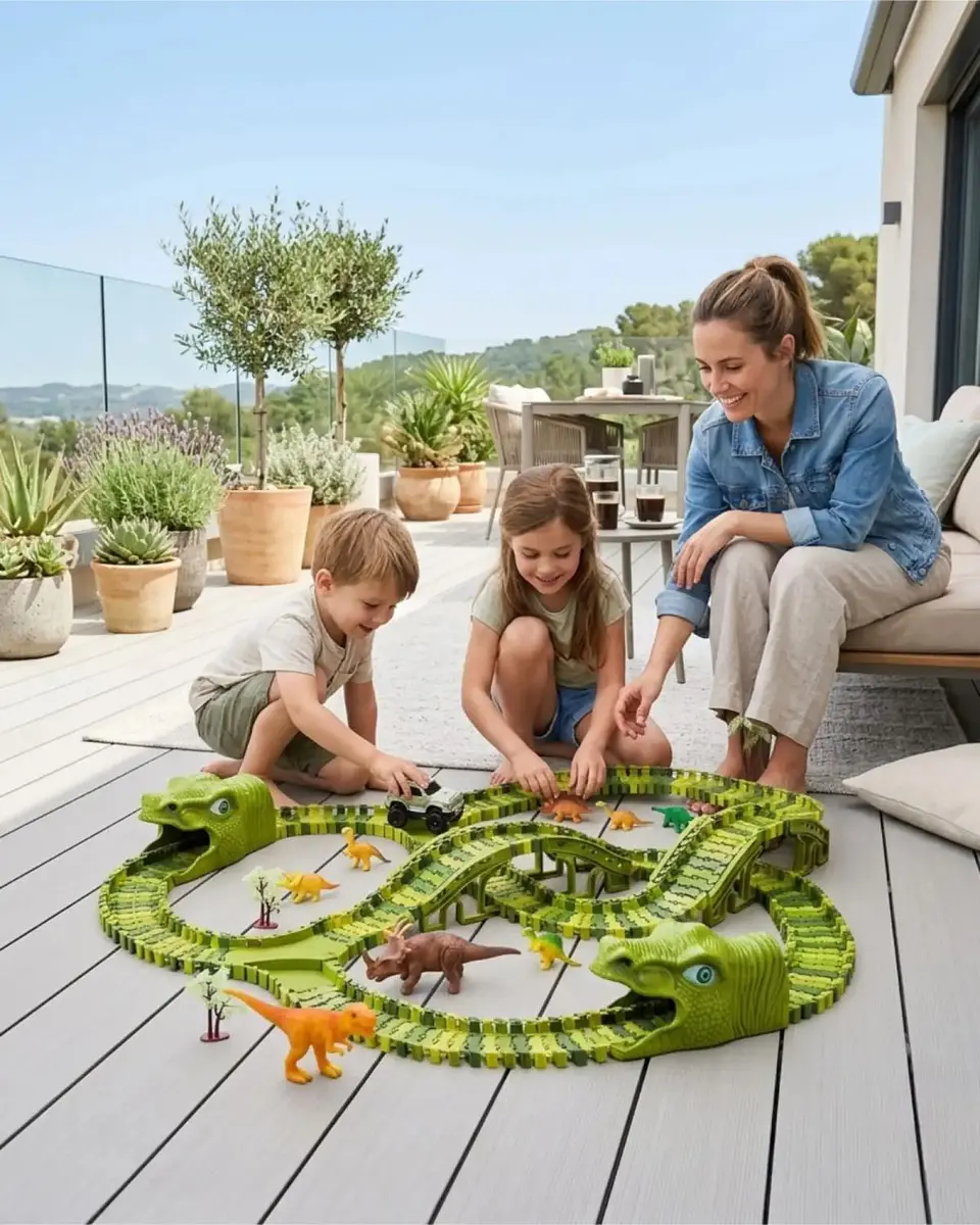Pista de Carreras Mundo Dinosaurio Flexible 240 Pzs 3