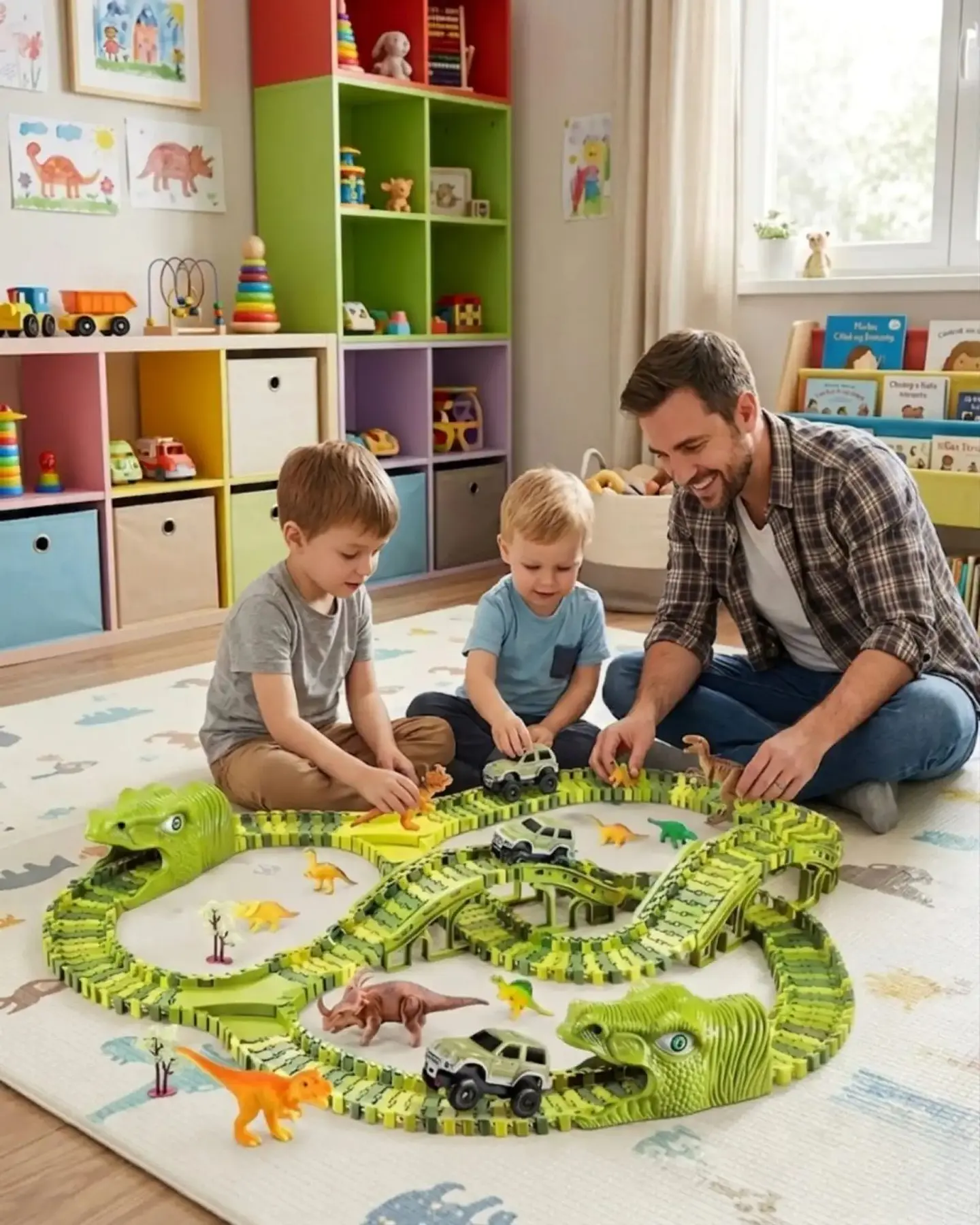 Pista de Carreras Mundo Dinosaurio Flexible 240 Pzs 4