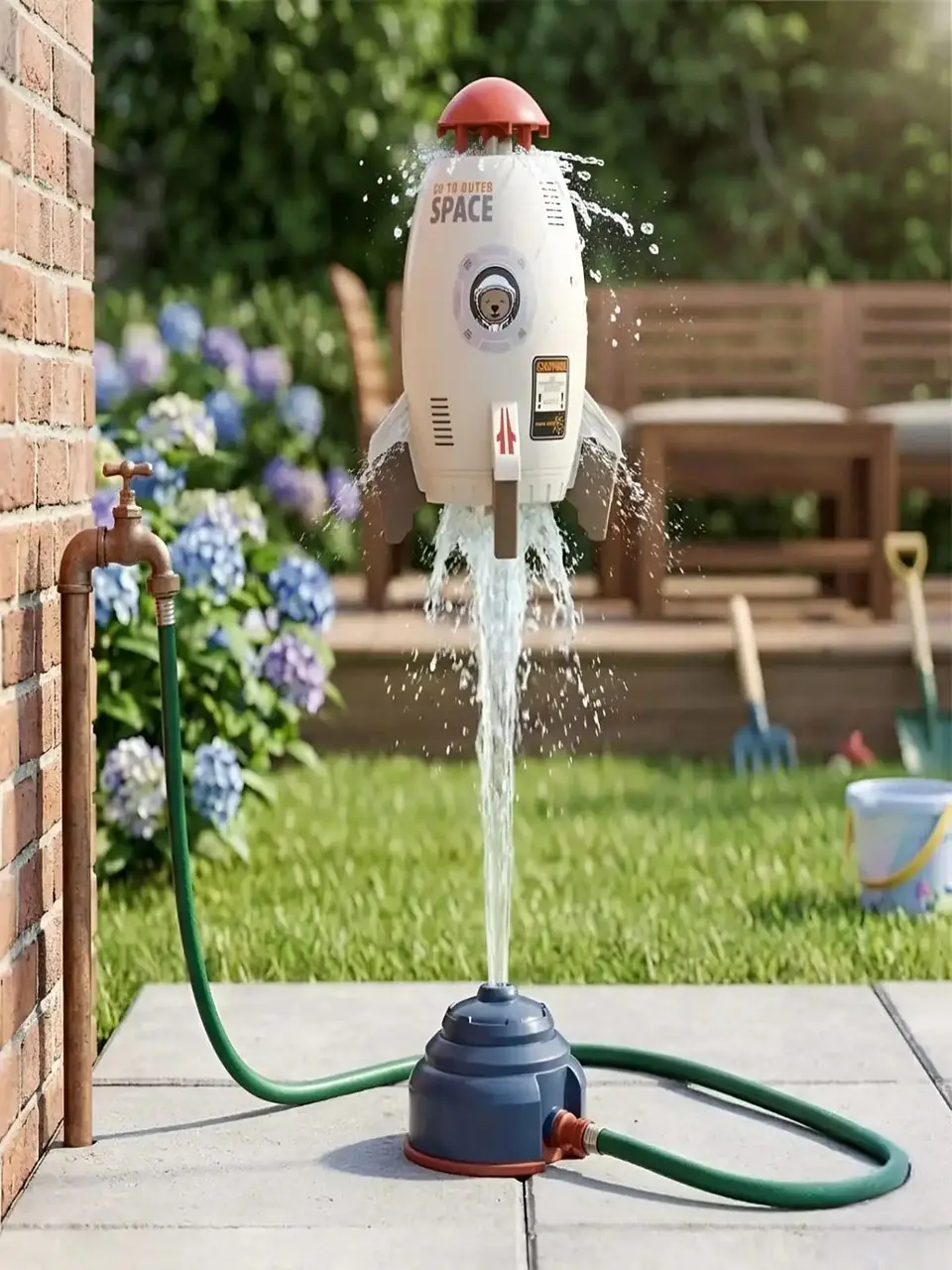 Cohete Aspersor de Agua Espacial - Diversión al Aire Libre 1