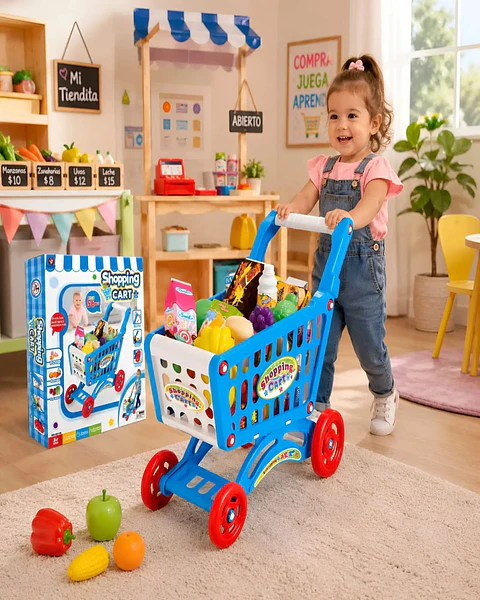 Carrito de Supermercado de Juguete con Accesorios Infantil