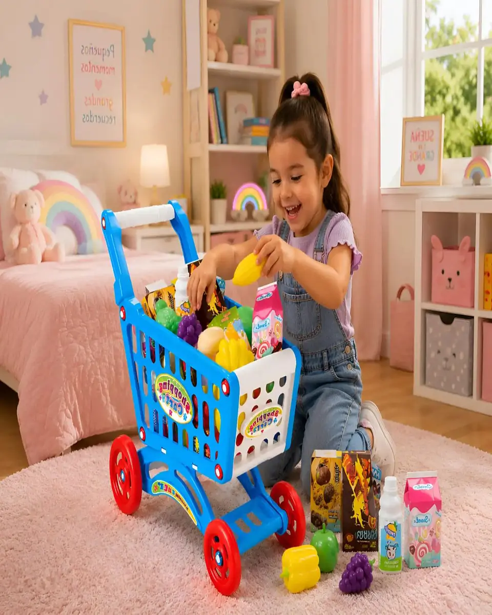 Carrito de Supermercado de Juguete con Accesorios Infantil 5