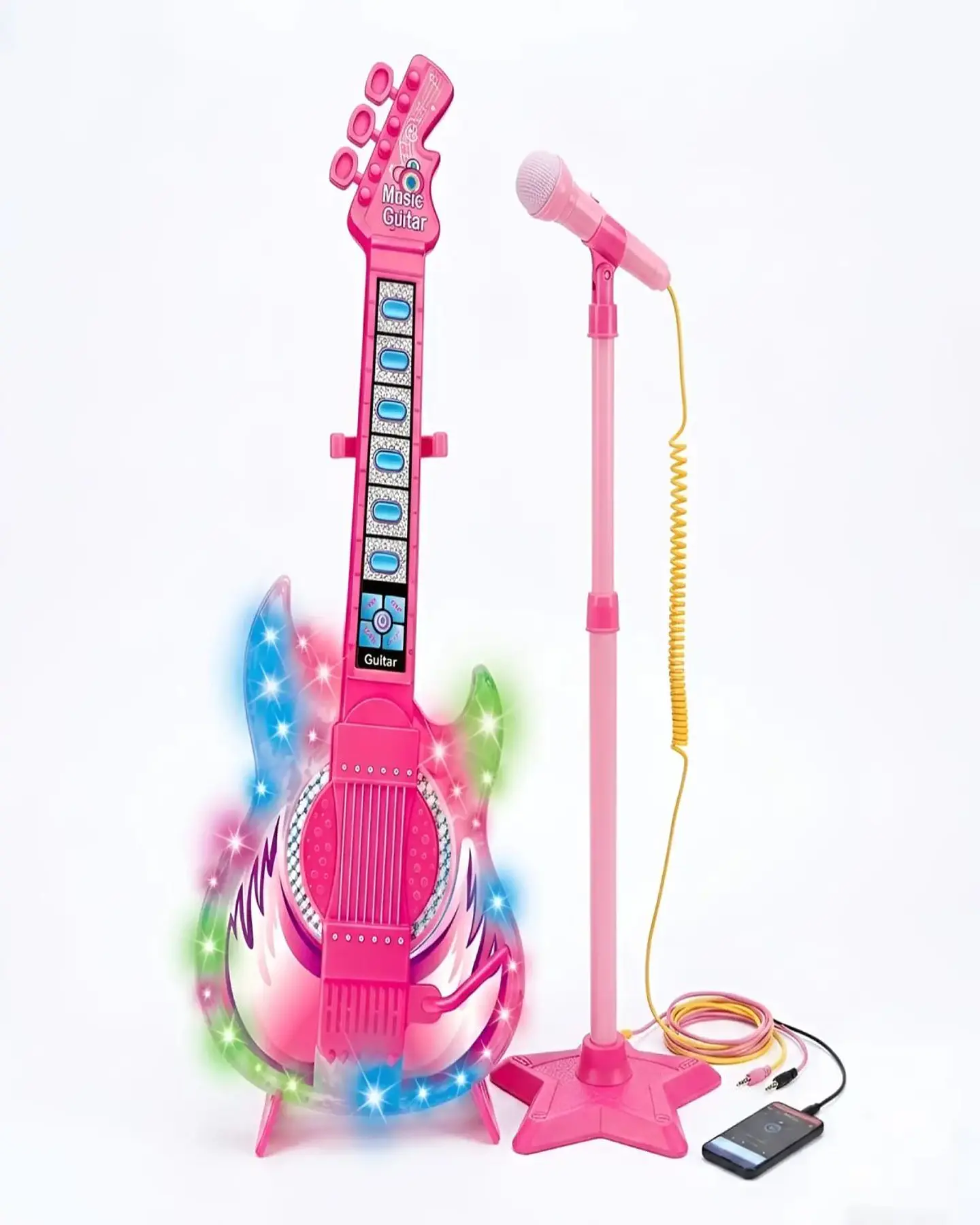 Guitarra de Juguete con Micrófono de Pedestal, Luces y Sonidos 3