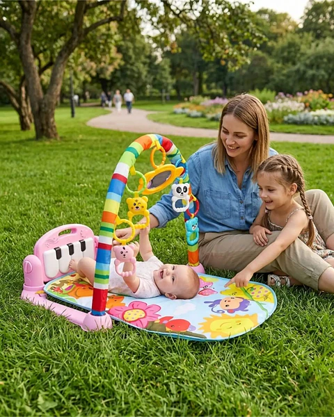 Gimnasio Y Piano Musical Multifuncional Para Bebes Rosa