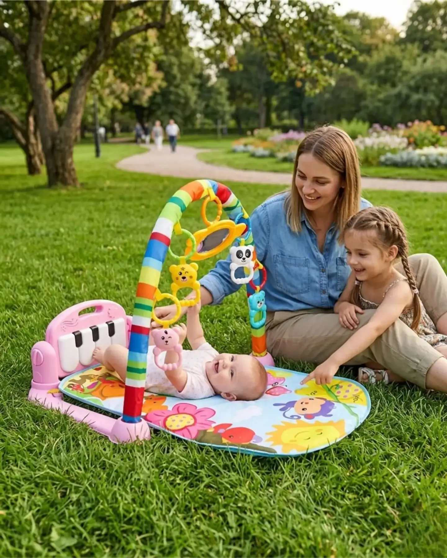 Gimnasio Y Piano Musical Multifuncional Para Bebes Rosa 1