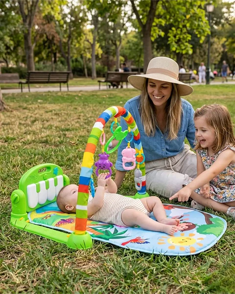 Gimnasio Y Piano Musical Multifuncional Para Bebes Verde