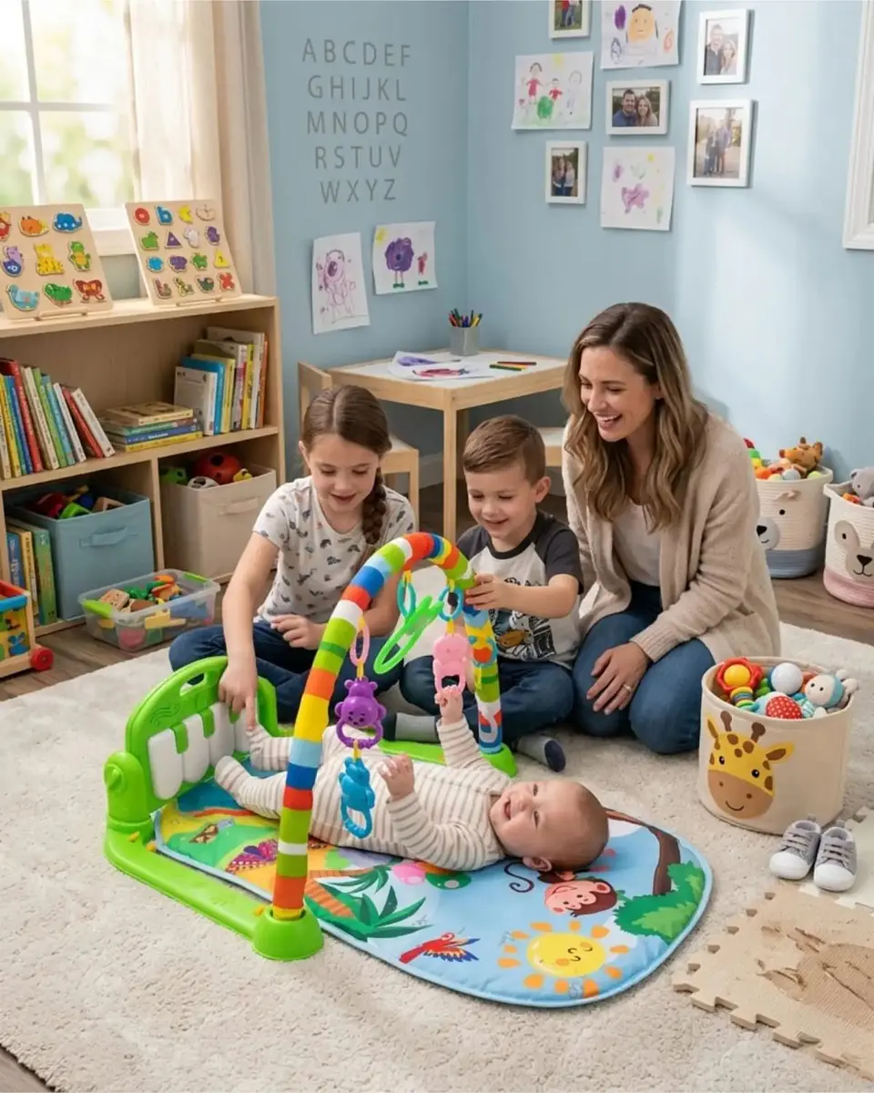 Gimnasio Y Piano Musical Multifuncional Para Bebes Verde 3