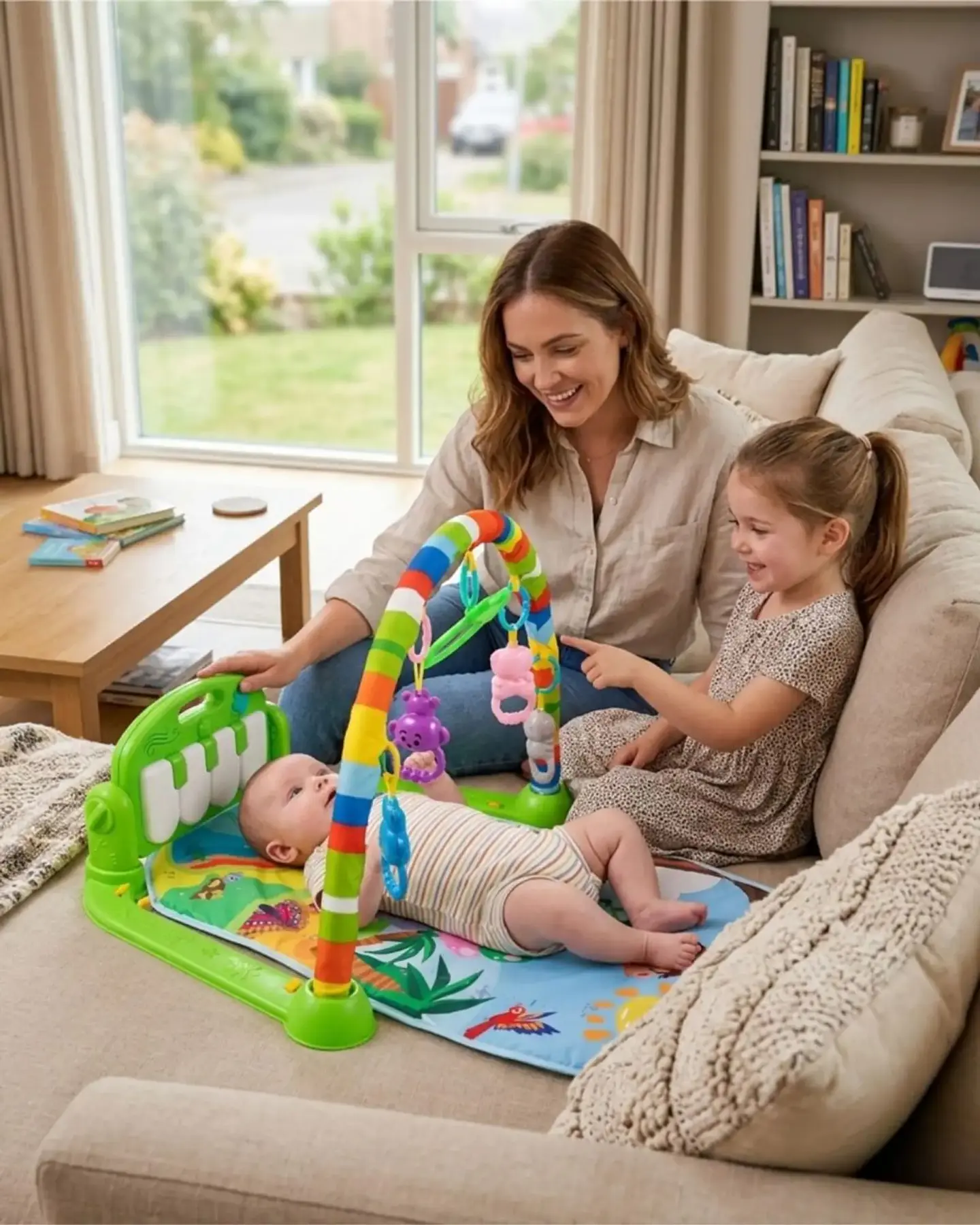 Gimnasio Y Piano Musical Multifuncional Para Bebes Verde 4