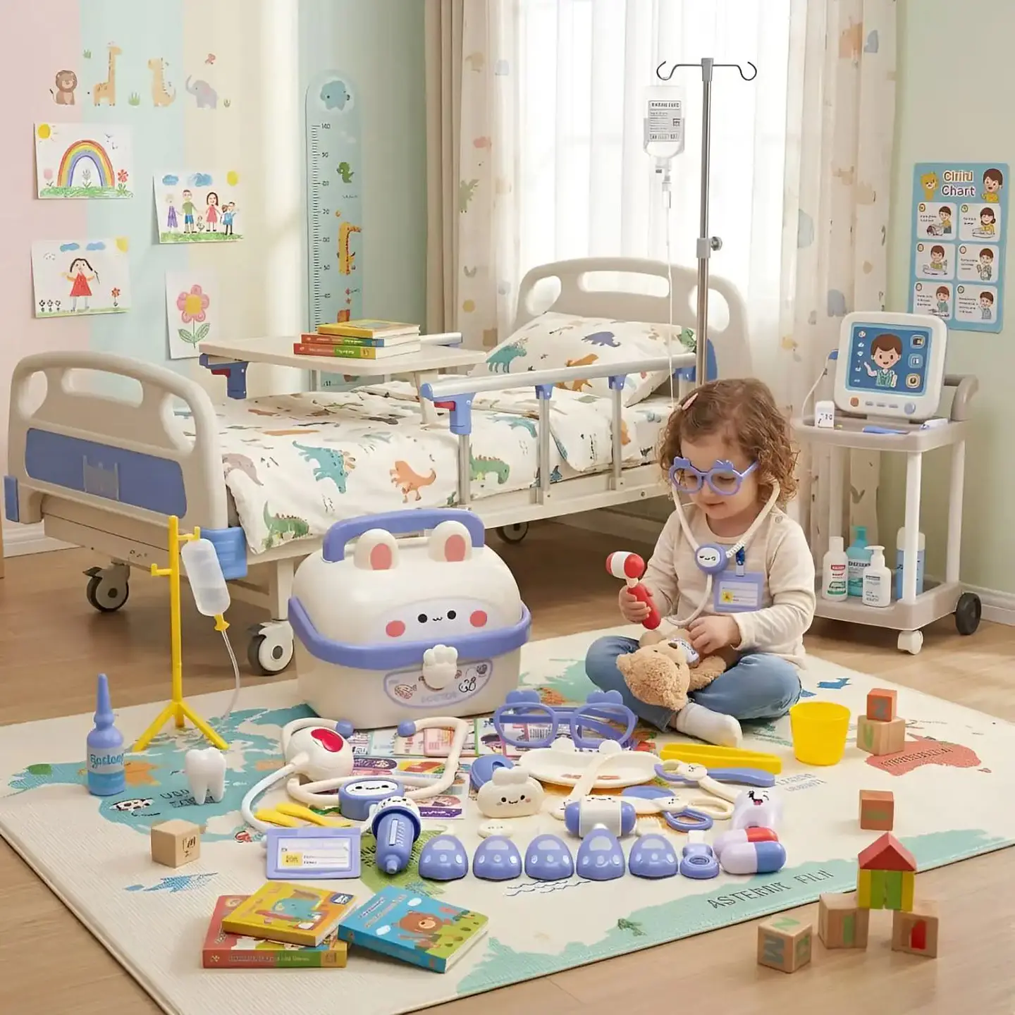 Set de Doctor y Dentista Infantil en Maleta Juego de Rol Educativo 2
