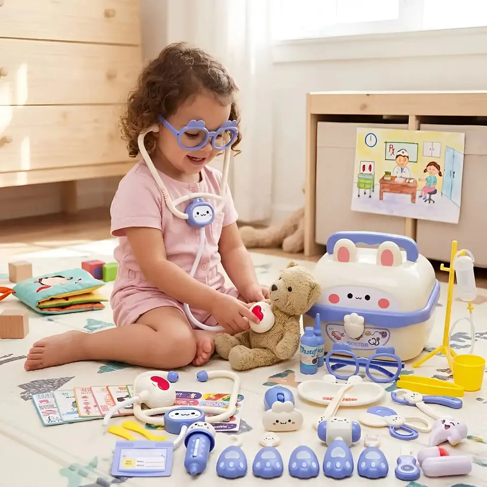 Set de Doctor y Dentista Infantil en Maleta Juego de Rol Educativo 4