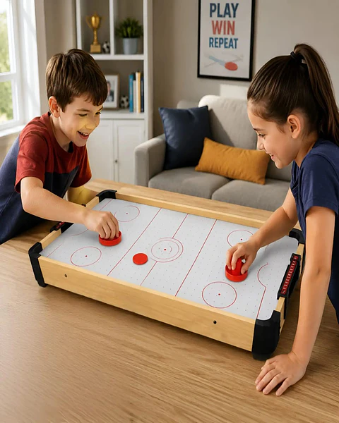 Mesa de Hockey de Aire Mini Air Hockey de Madera Juego Infantil