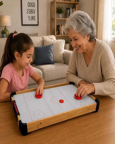 Mesa de Hockey de Aire Mini Air Hockey de Madera Juego Infantil